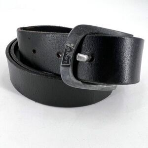 Levi's Men's Bovine Leather Adjustable Metal Buckle Belt Black Size 90/36